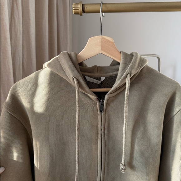 ZARA Washed Effect Hoodie Stone 100% Cotton Size L NWT - Picture 10 of 10